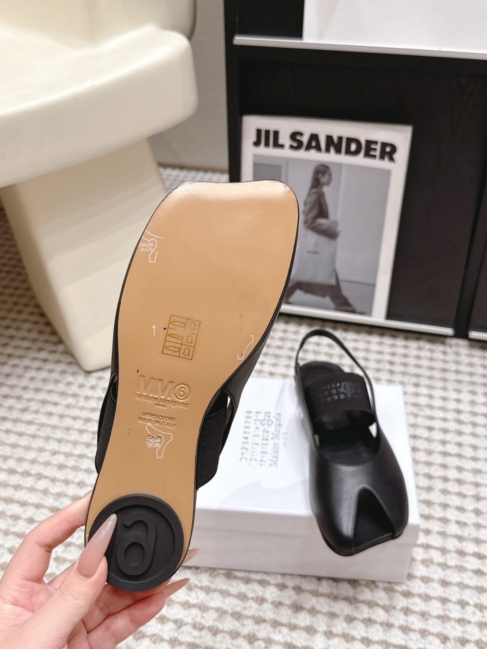 Maison Martin Margiela Black Leather Tabi Slingback Mules - Picture 9 of 9